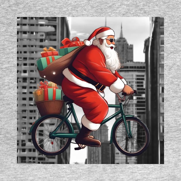 Santa on bike by EnjoyArty